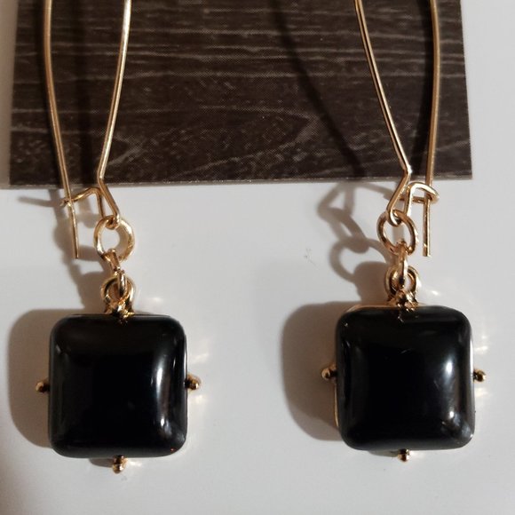 Neiman Marcus Jewelry - Cusp  Neiman Marcus Black Square stone Earrings